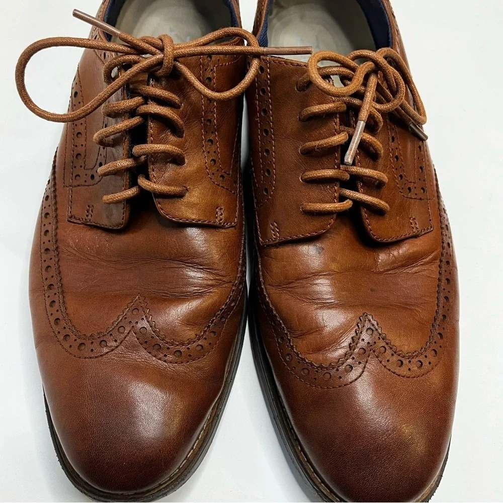 Cole Haan Zero Grand Brown Wingtip Oxford Men's Lace Up Shoes Men's Size 12